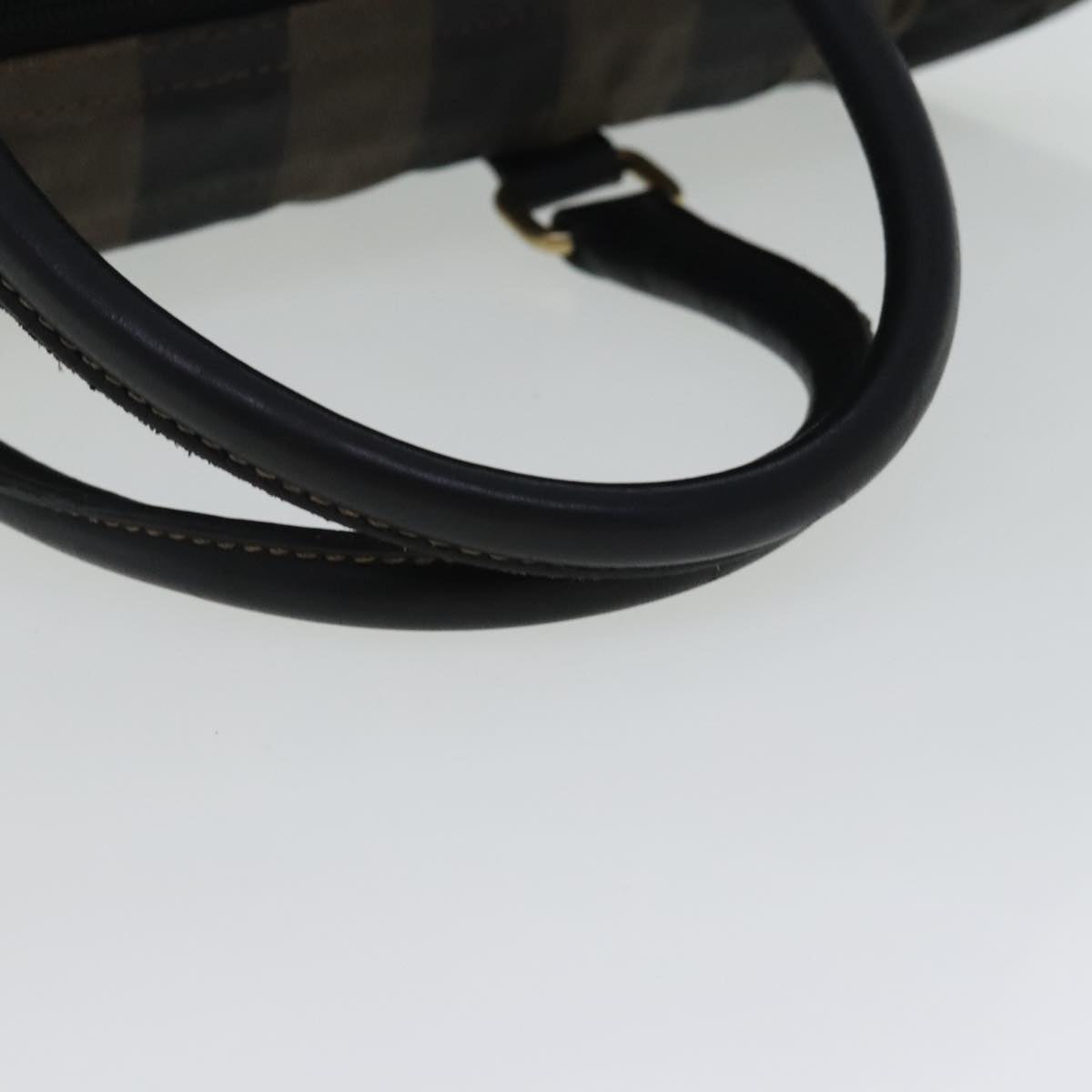 FENDI Pecan Canvas Boston Bag Brown Black gold bs19073