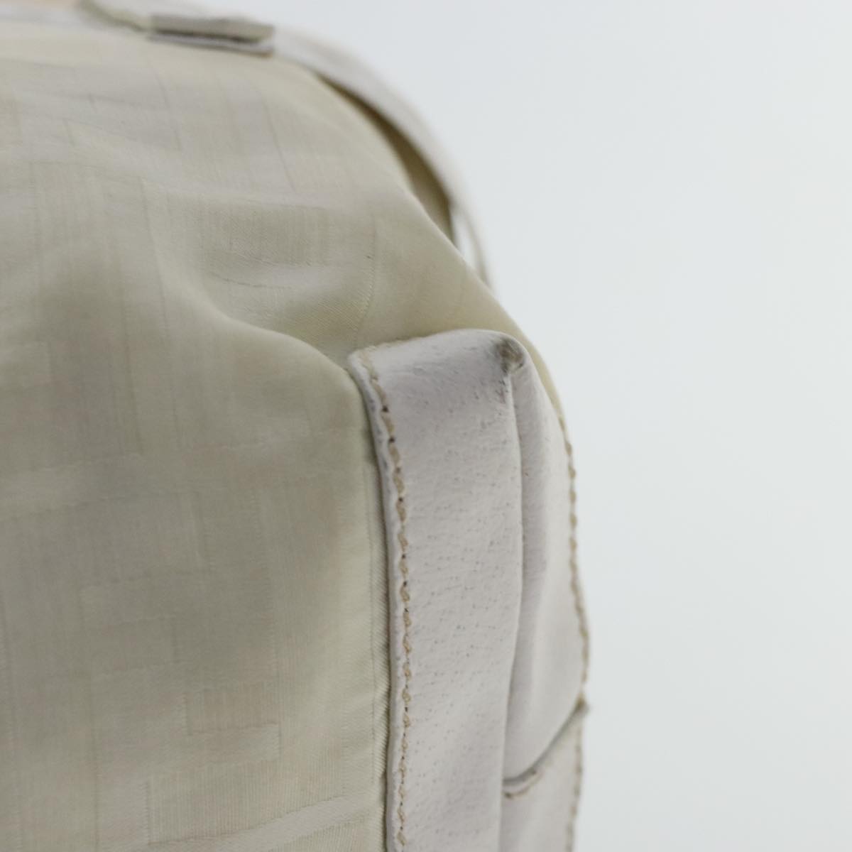 FENDI Zucca Canvas Hand Bag Silver White bs19074