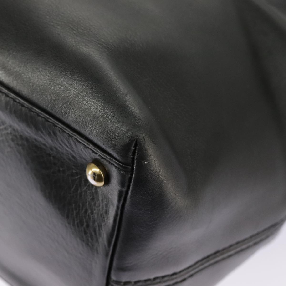 CHANEL Hand Bag Leather 2way Black Gold CC bs19252
