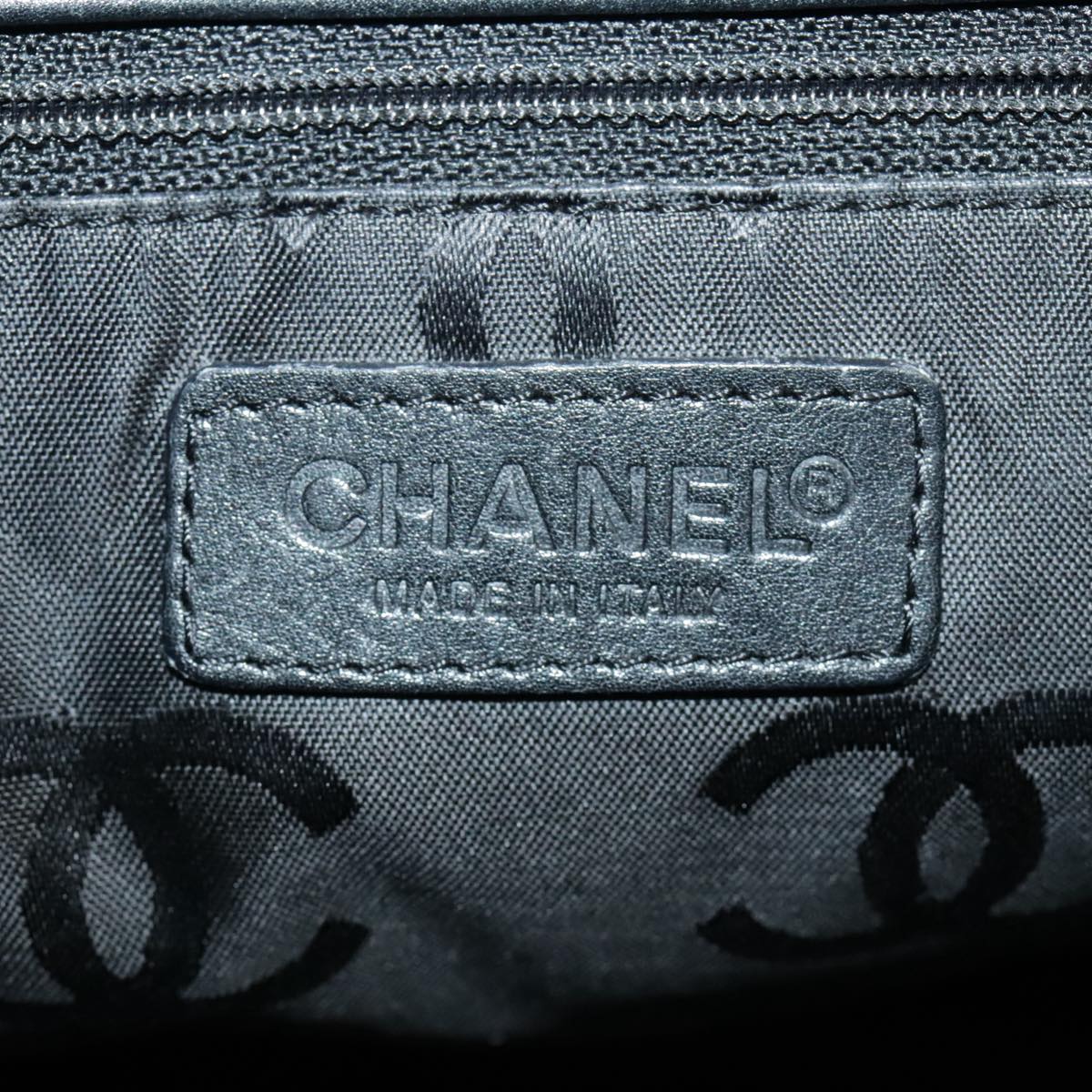 CHANEL Hand Bag Leather 2way Black Gold CC bs19252