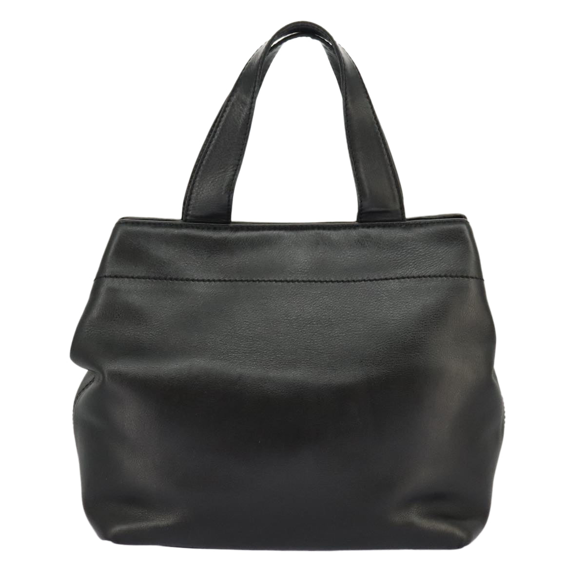 CHANEL Hand Bag Leather 2way Black Gold CC bs19252