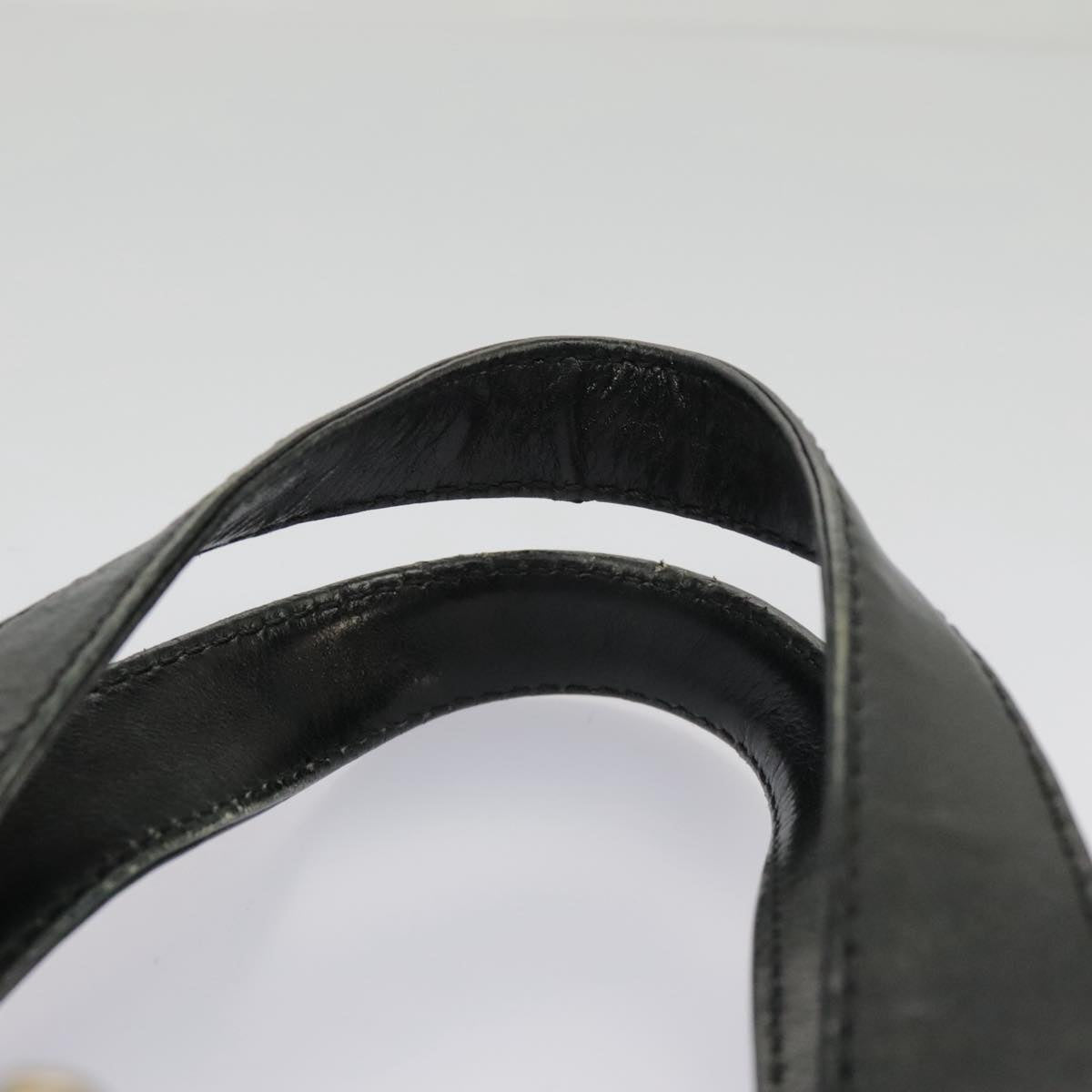 CHANEL Hand Bag Leather 2way Black Gold CC bs19252