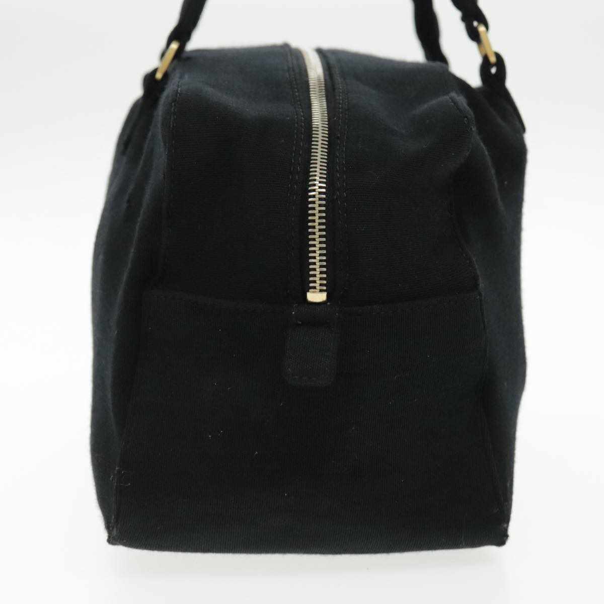 CHANEL Hand Bag Cotton Black Gold CC bs19294