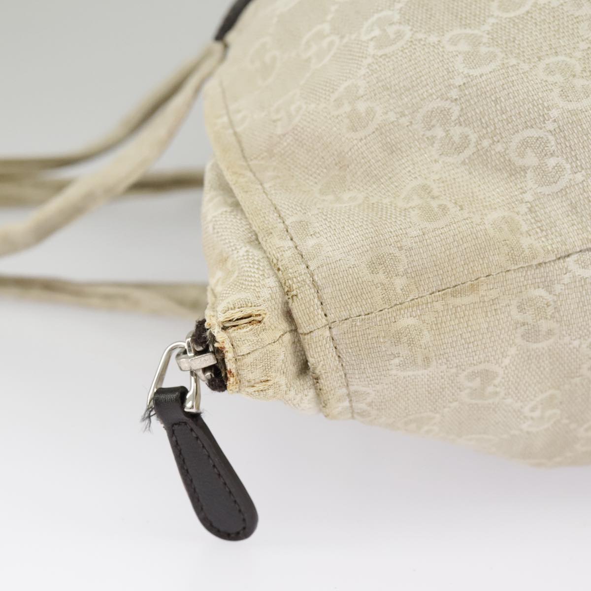GUCCI GG Canvas Tote Bag Beige Silver 283416 bs19440