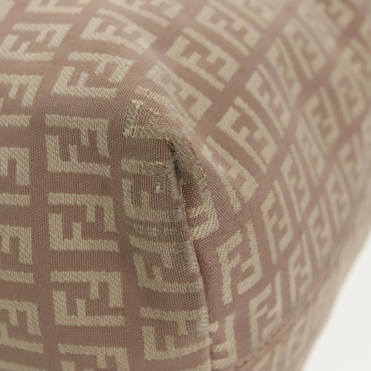 FENDI Zucchino Canvas Tote Bag Nylon Beige Gold bs19443
