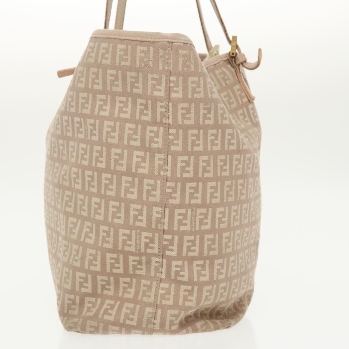 FENDI Zucchino Canvas Tote Bag Nylon Beige Gold bs19443