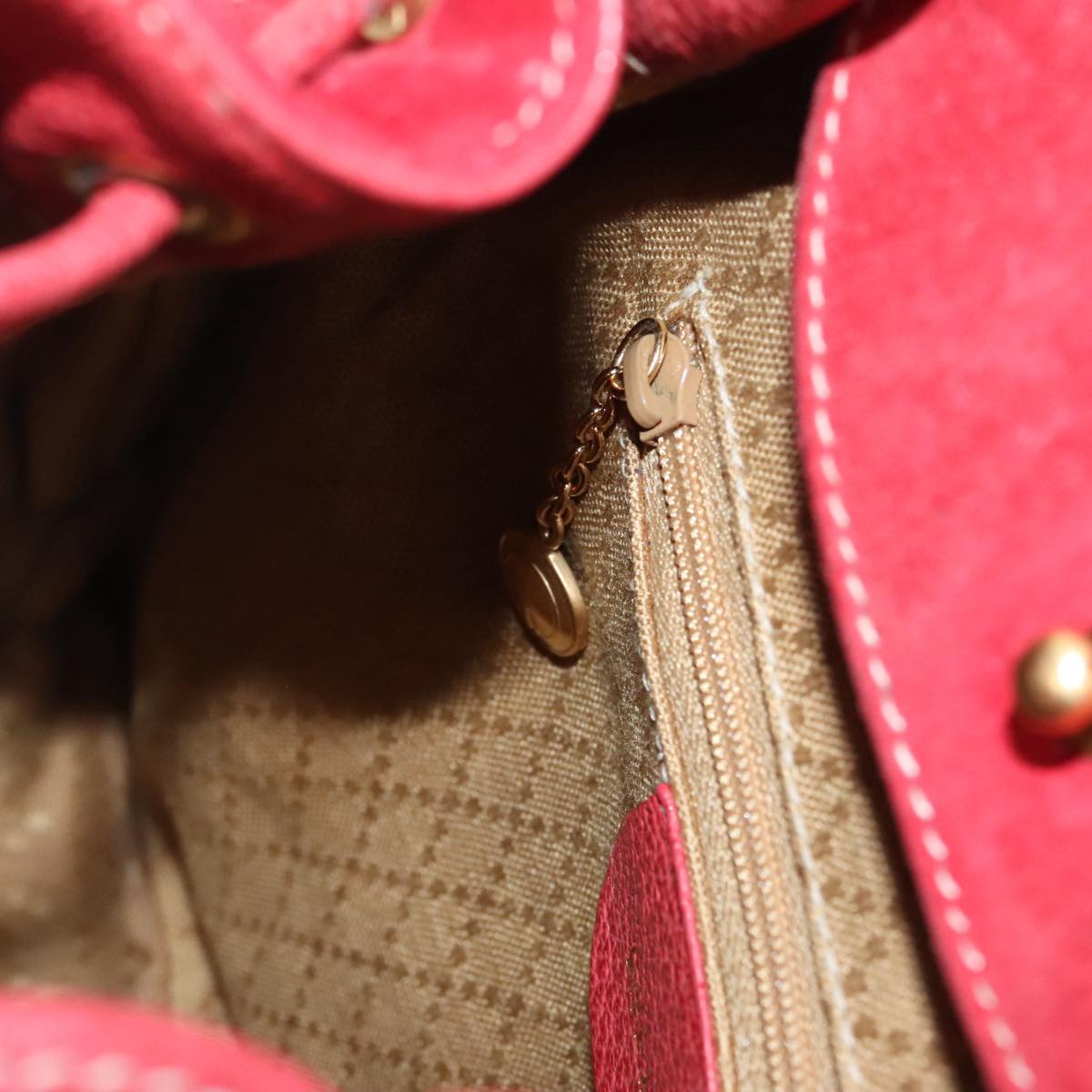 GUCCI Bamboo Backpack Suede Red Gold 003 58 0030 bs19461