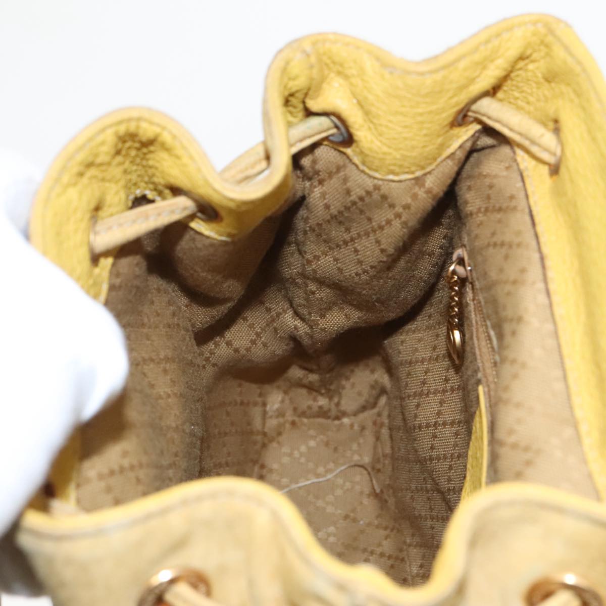 GUCCI Bamboo Backpack Suede Leather Yellow Gold 003 2058 0030 bs19589