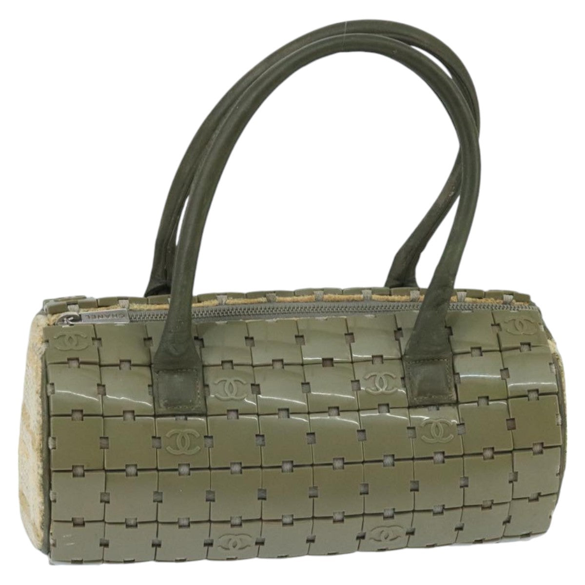 CHANEL Hand Bag plastic Khaki CC bs19614