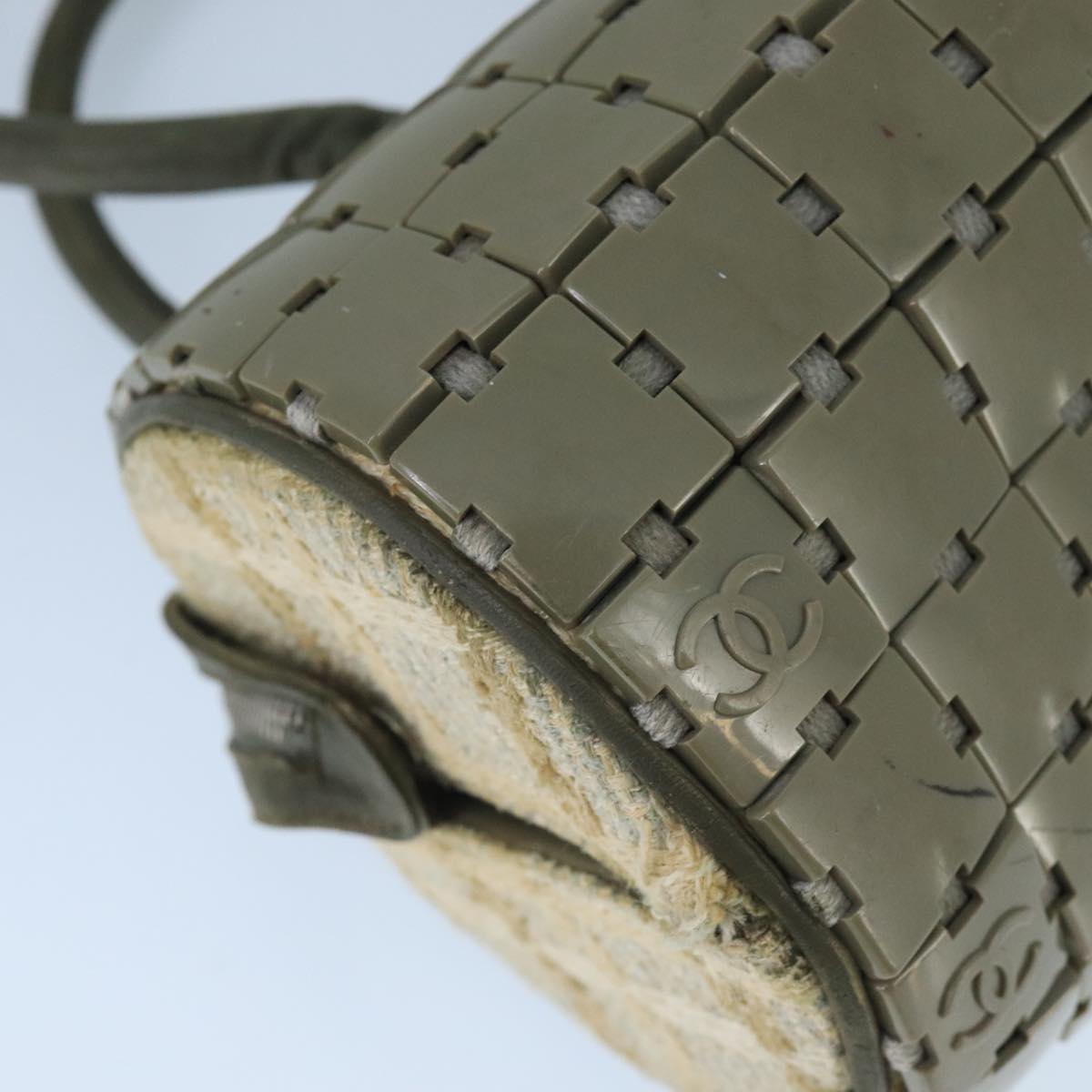 CHANEL Hand Bag plastic Khaki CC bs19614