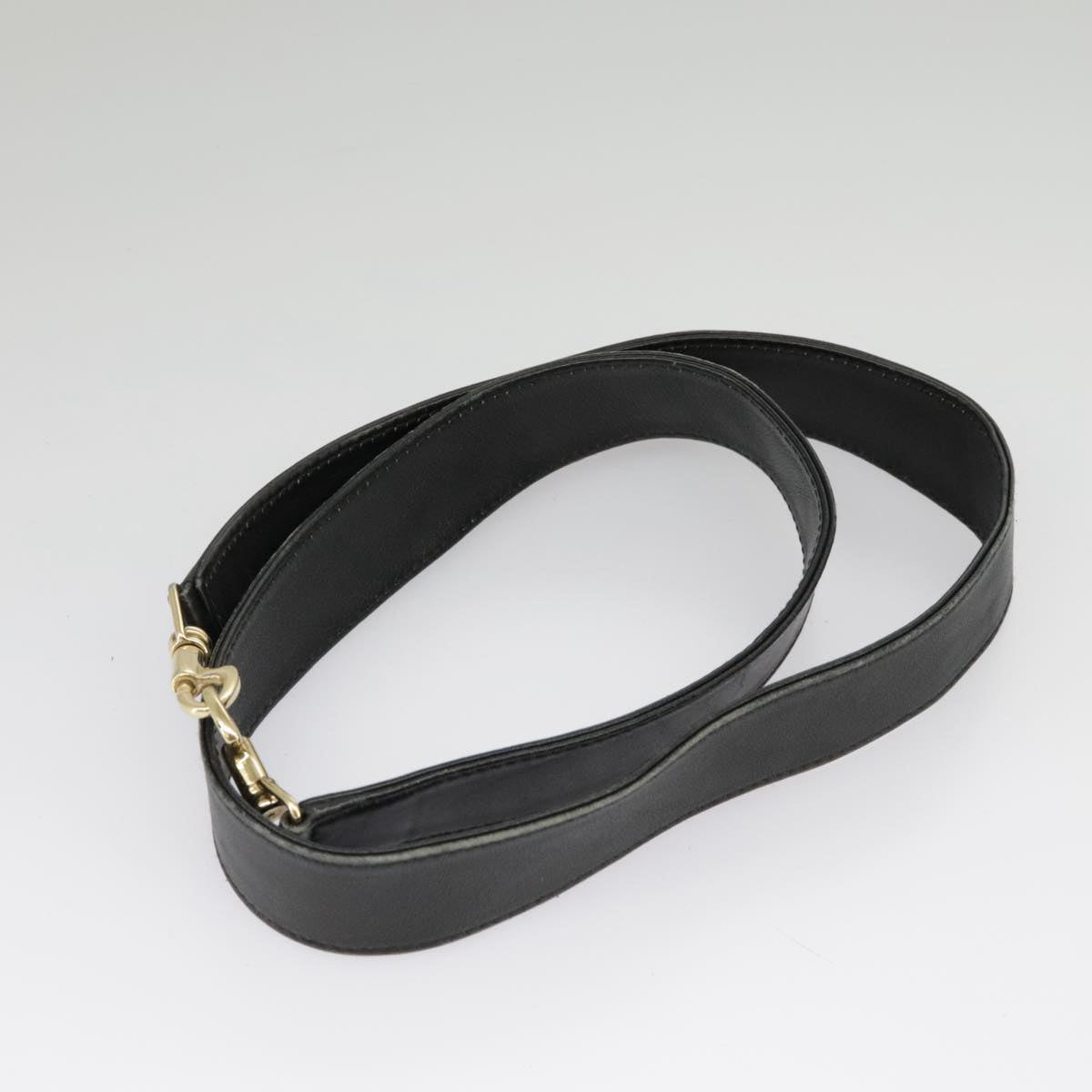 GUCCI Hand Bag Leather 2way Black Gold bs19673