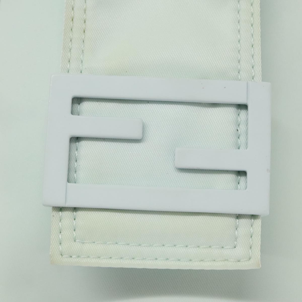 FENDI Shoulder Bag Nylon Light Blue Silver bs19694