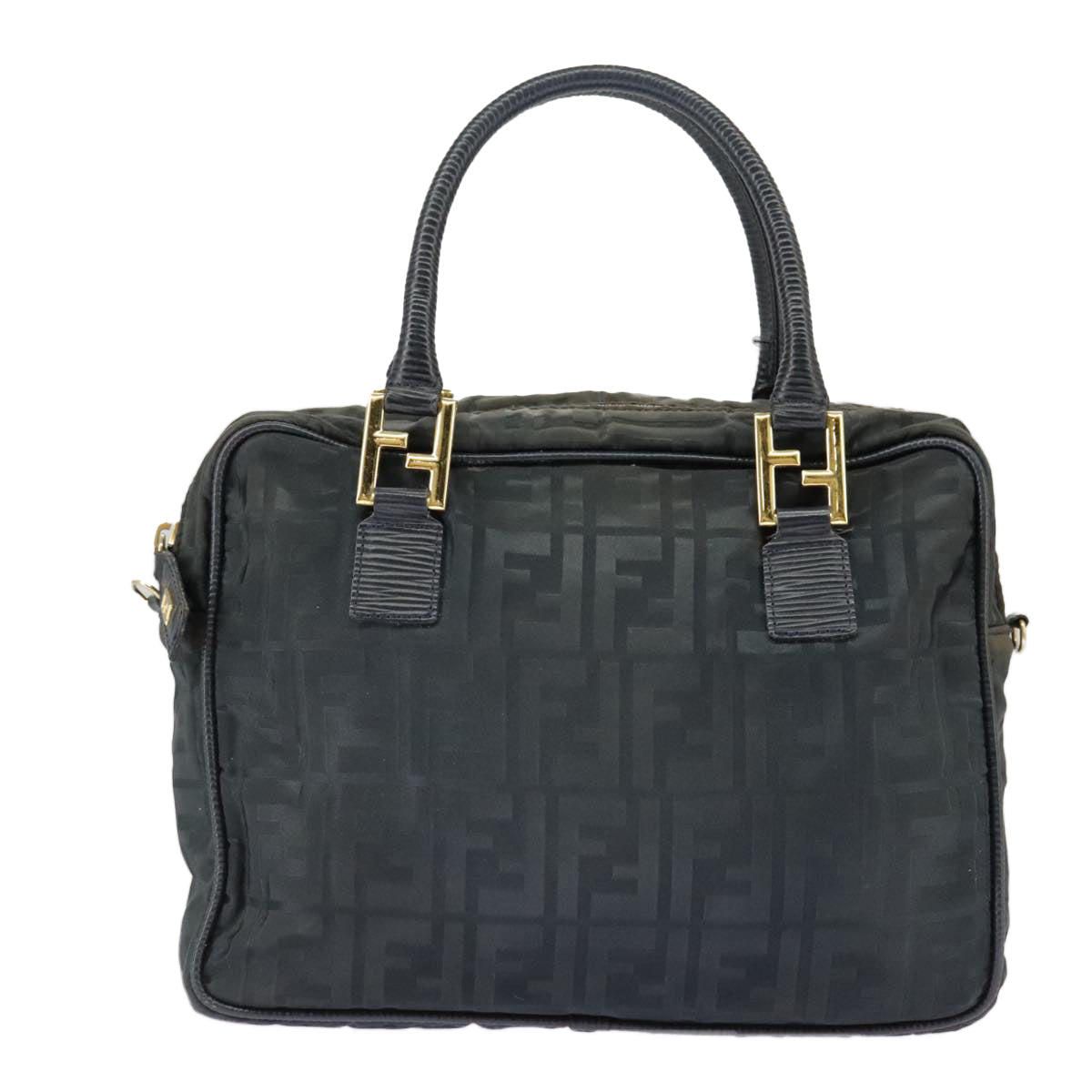 FENDI Zucca Canvas Hand Bag 2way Navy Gold bs19759