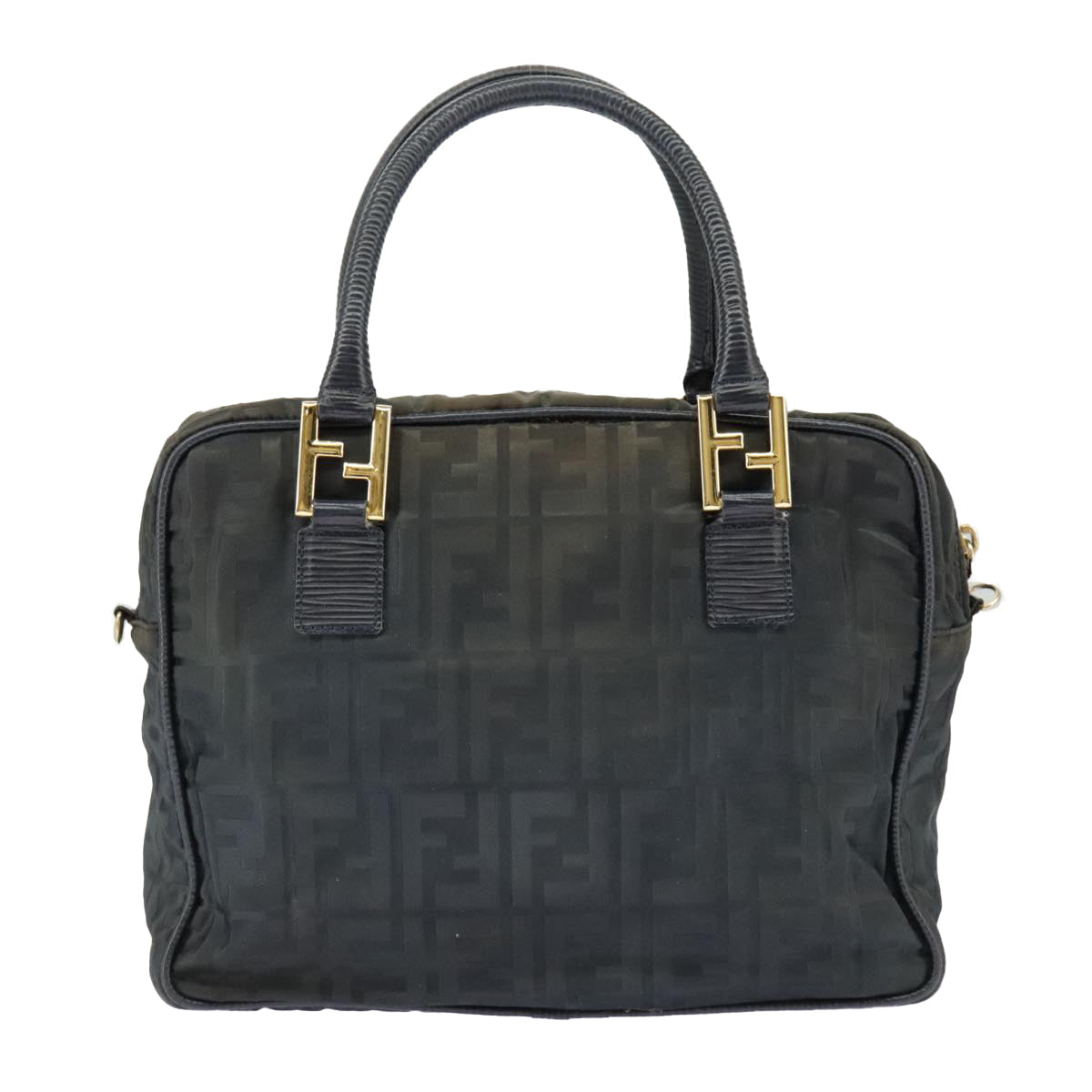 FENDI Zucca Canvas Hand Bag 2way Navy Gold bs19759