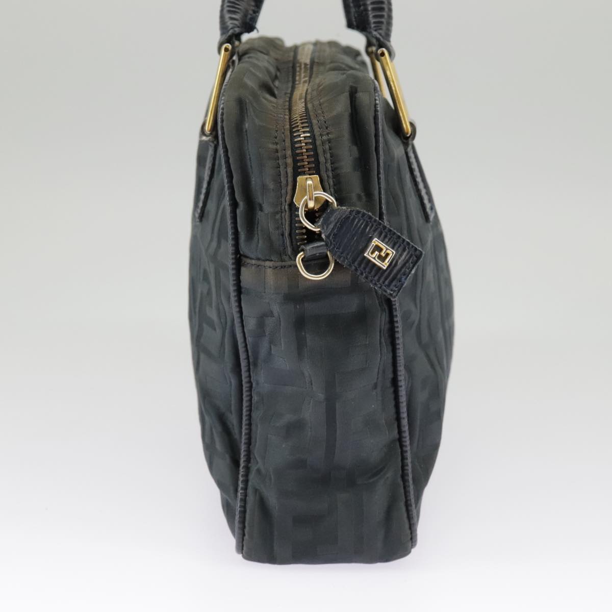 FENDI Zucca Canvas Hand Bag 2way Navy Gold bs19759
