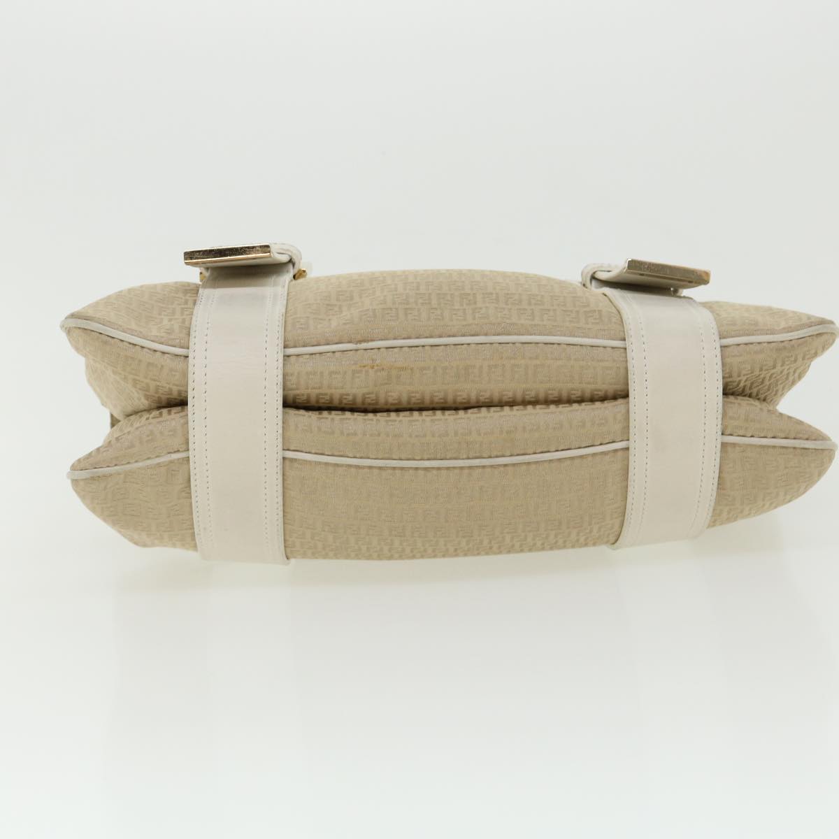 FENDI Zucchino Canvas Shoulder Bag Beige bs1980