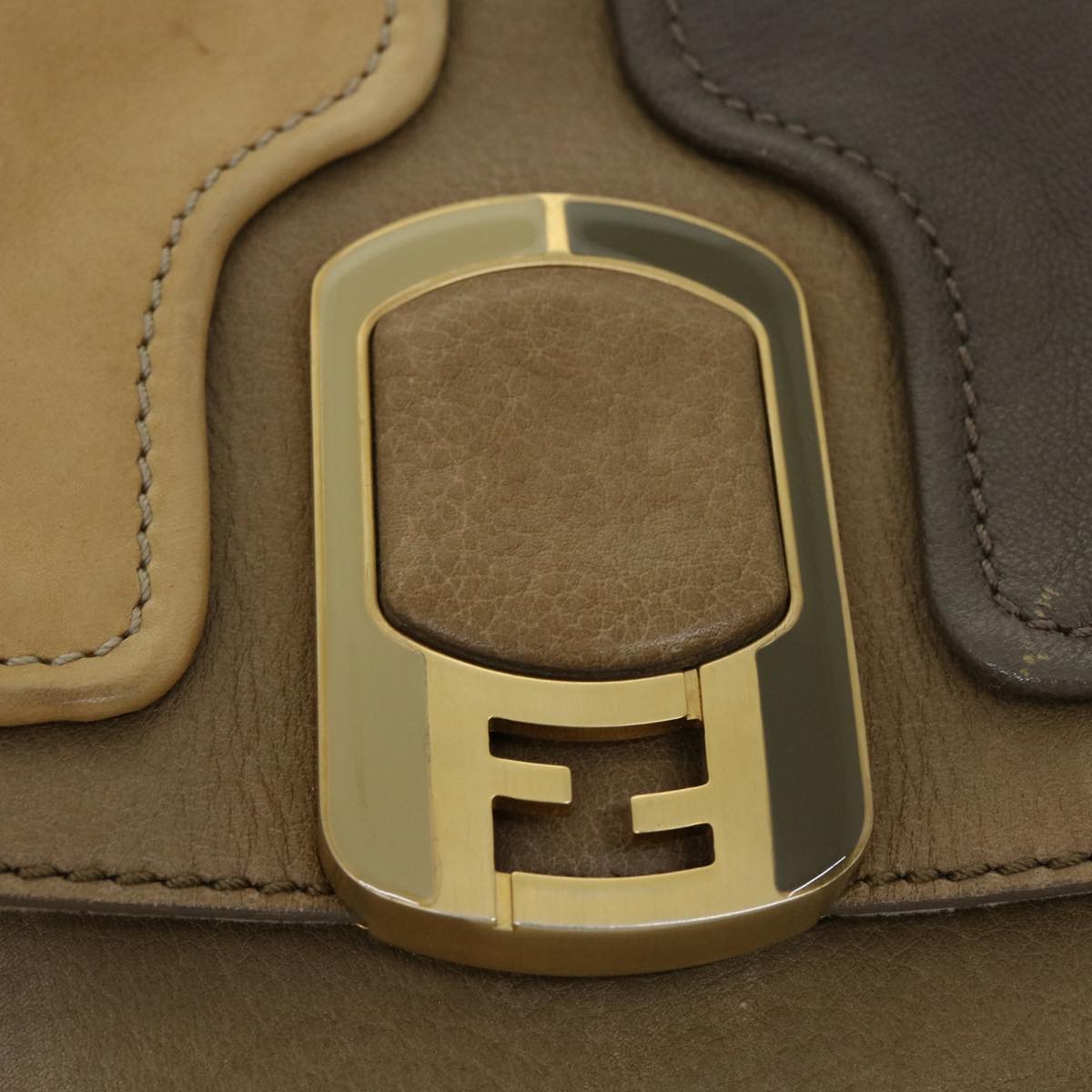 FENDI Shoulder Bag Leather 2way Brown bs1981