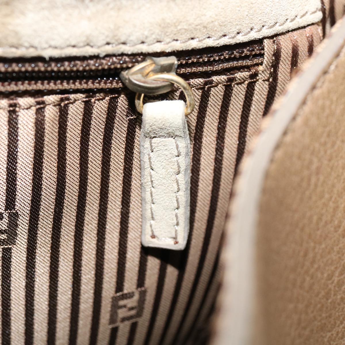 FENDI Shoulder Bag Leather 2way Brown bs1981