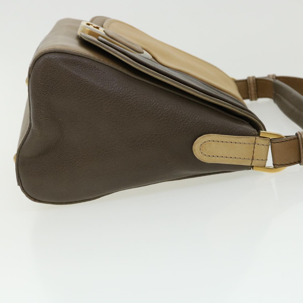 FENDI Shoulder Bag Leather 2way Brown bs1981