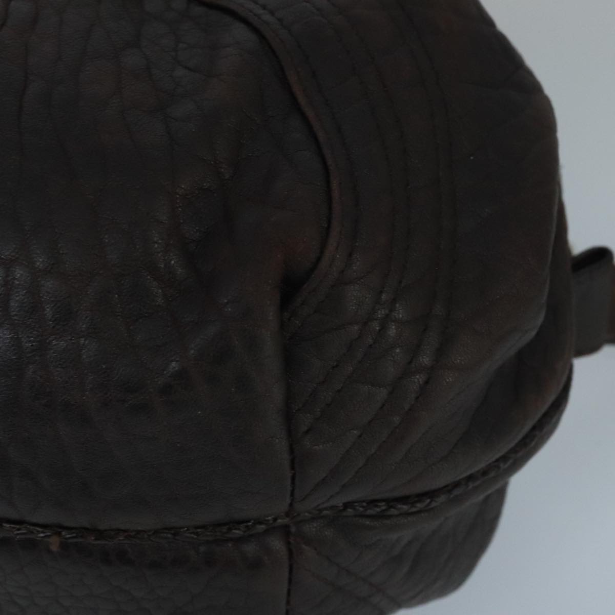 FENDI Spy Bag Hand Bag Leather Brown Silver bs19816