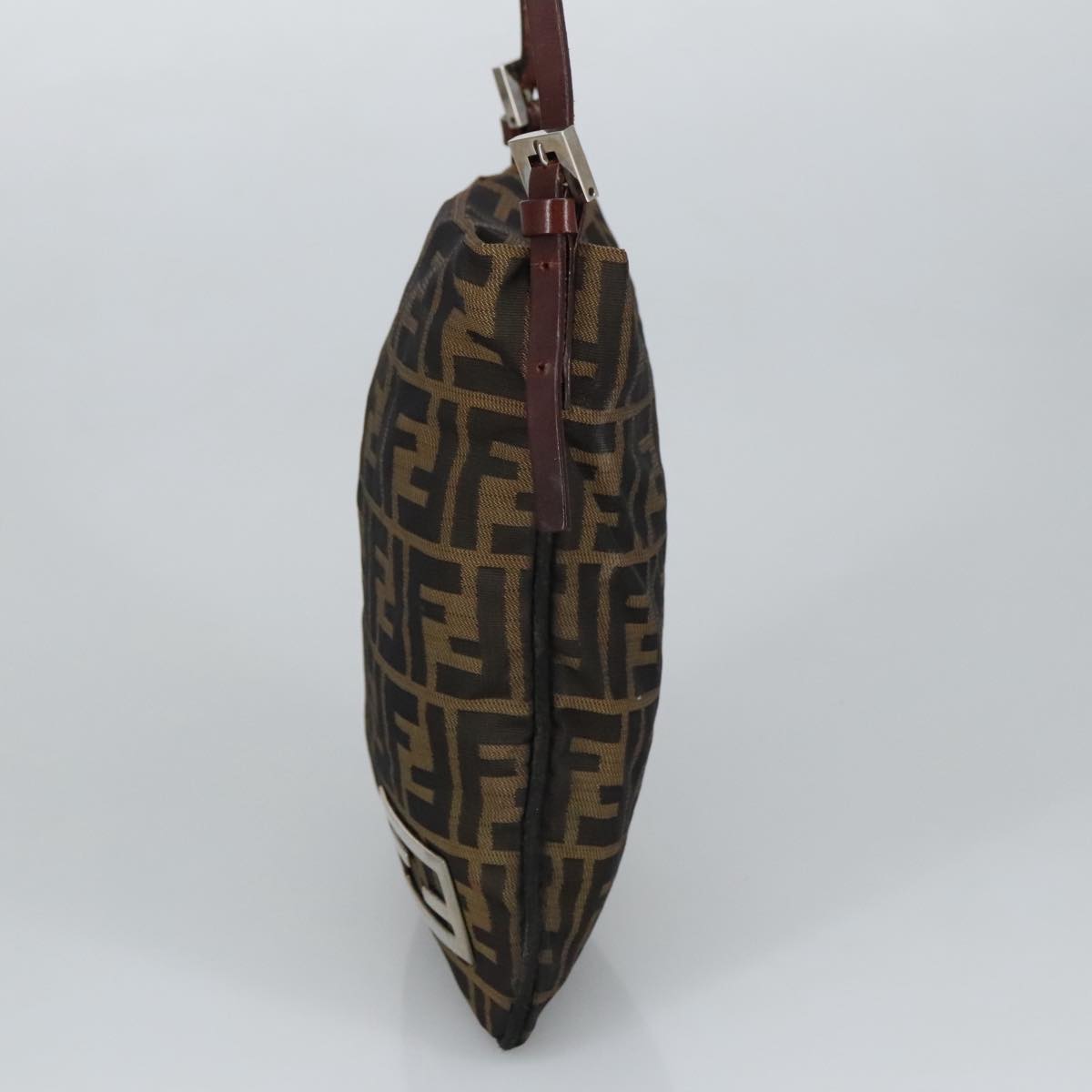 FENDI Zucca Canvas Hand Bag Brown Black Gold bs19819