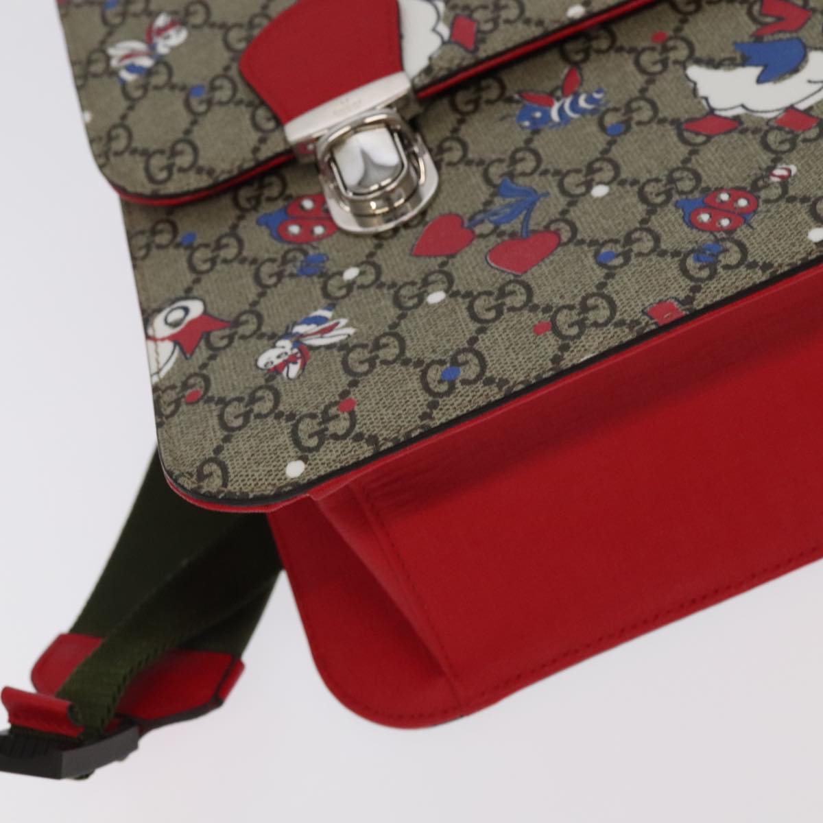 GUCCI GG Supreme Children's Backpack PVC Beige Red 410791 bs19870A