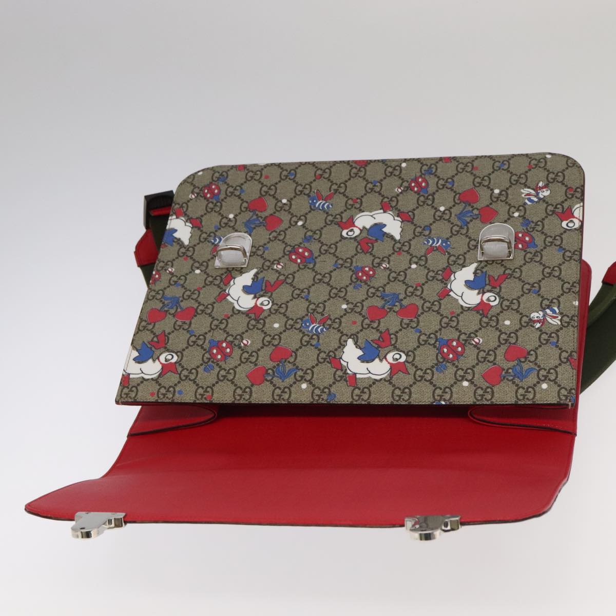 GUCCI GG Supreme Children's Backpack PVC Beige Red 410791 bs19870A