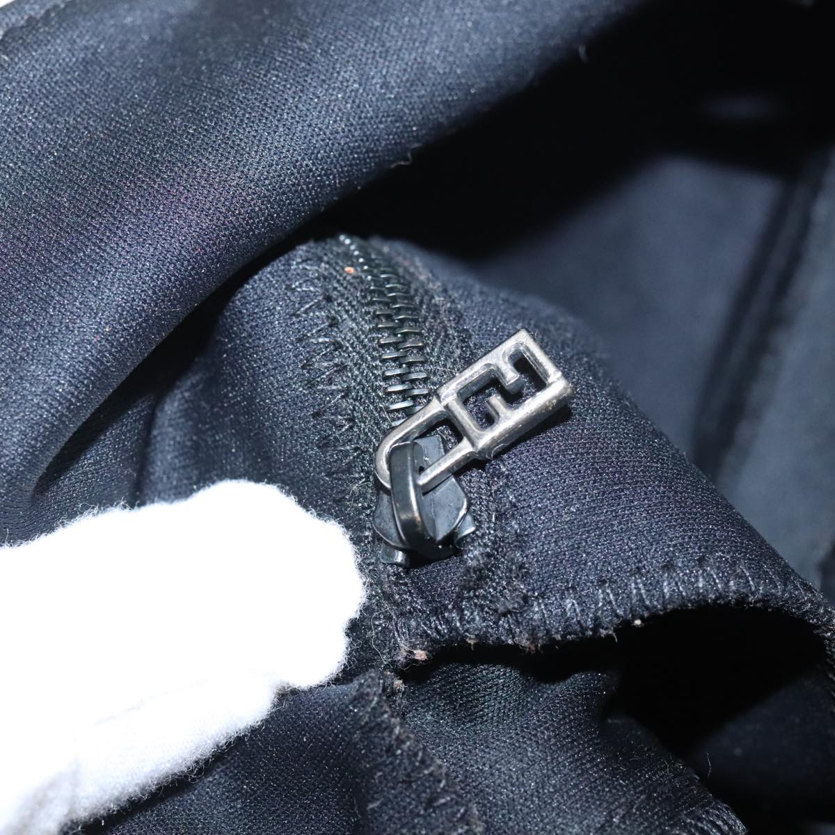 FENDI Shoulder Bag Nylon Black Gold Silver bs20145