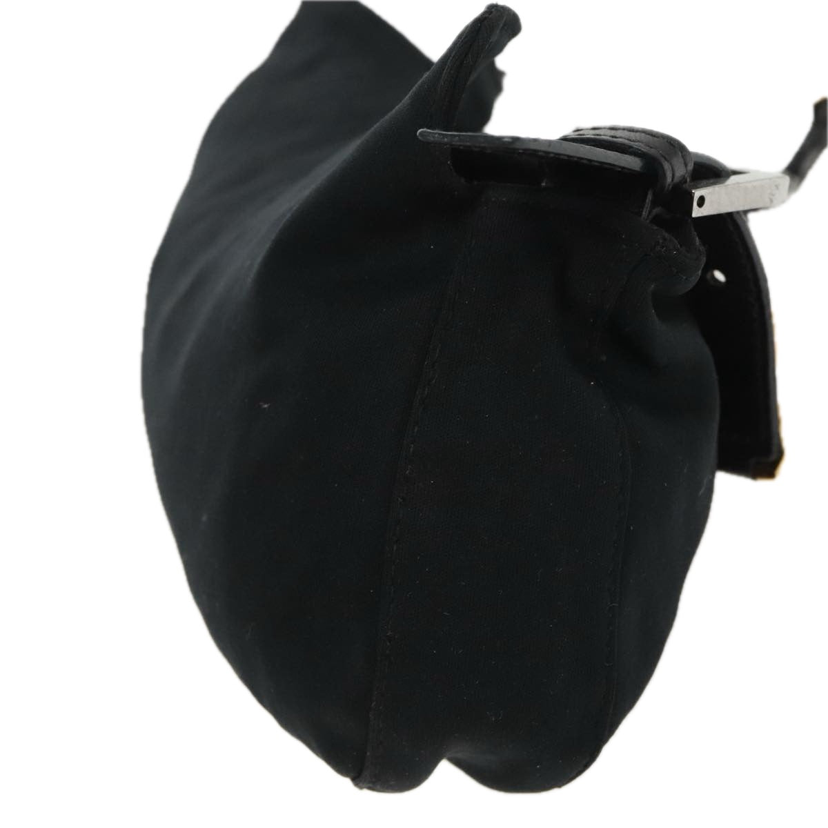 FENDI Shoulder Bag Nylon Black Gold Silver bs20145