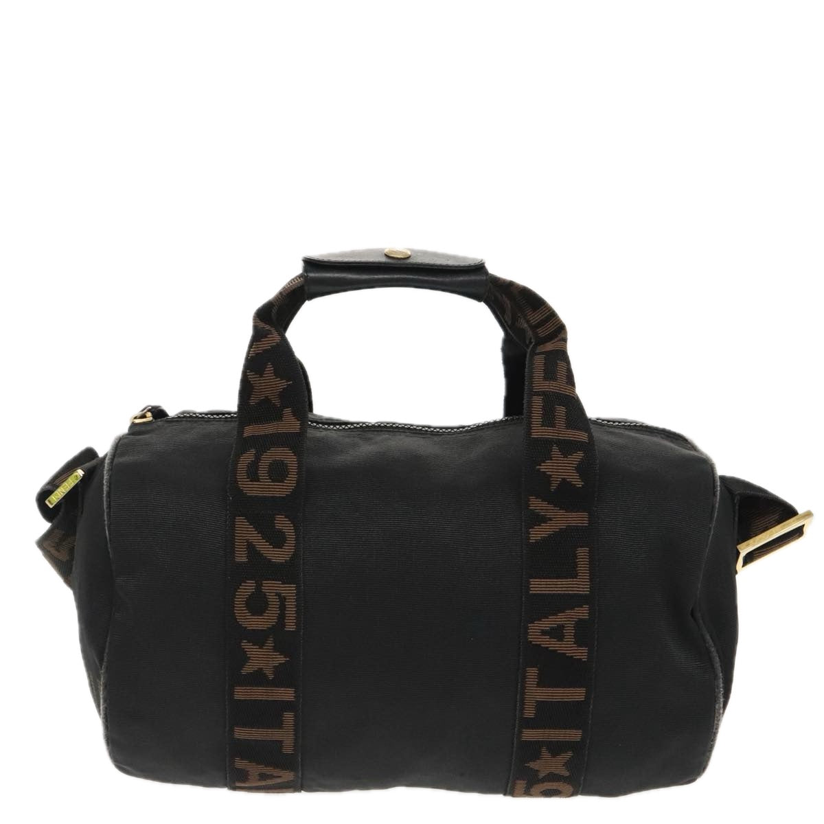 FENDI Mini Boston Bag Canvas Gold Black bs20190