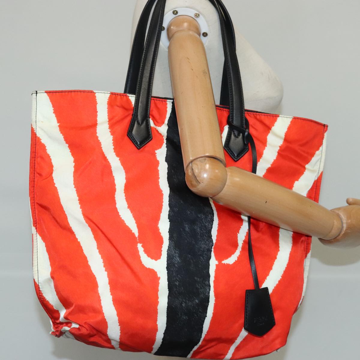 FENDI Tote Bag Nylon Red Silver bs20291