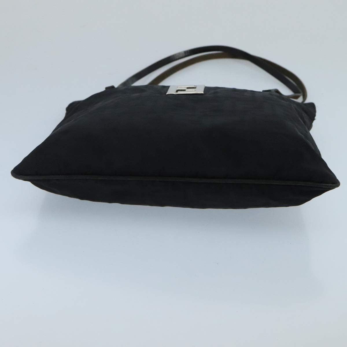 FENDI Zucca Canvas Tote Bag Nylon Leather Black Silver bs20292