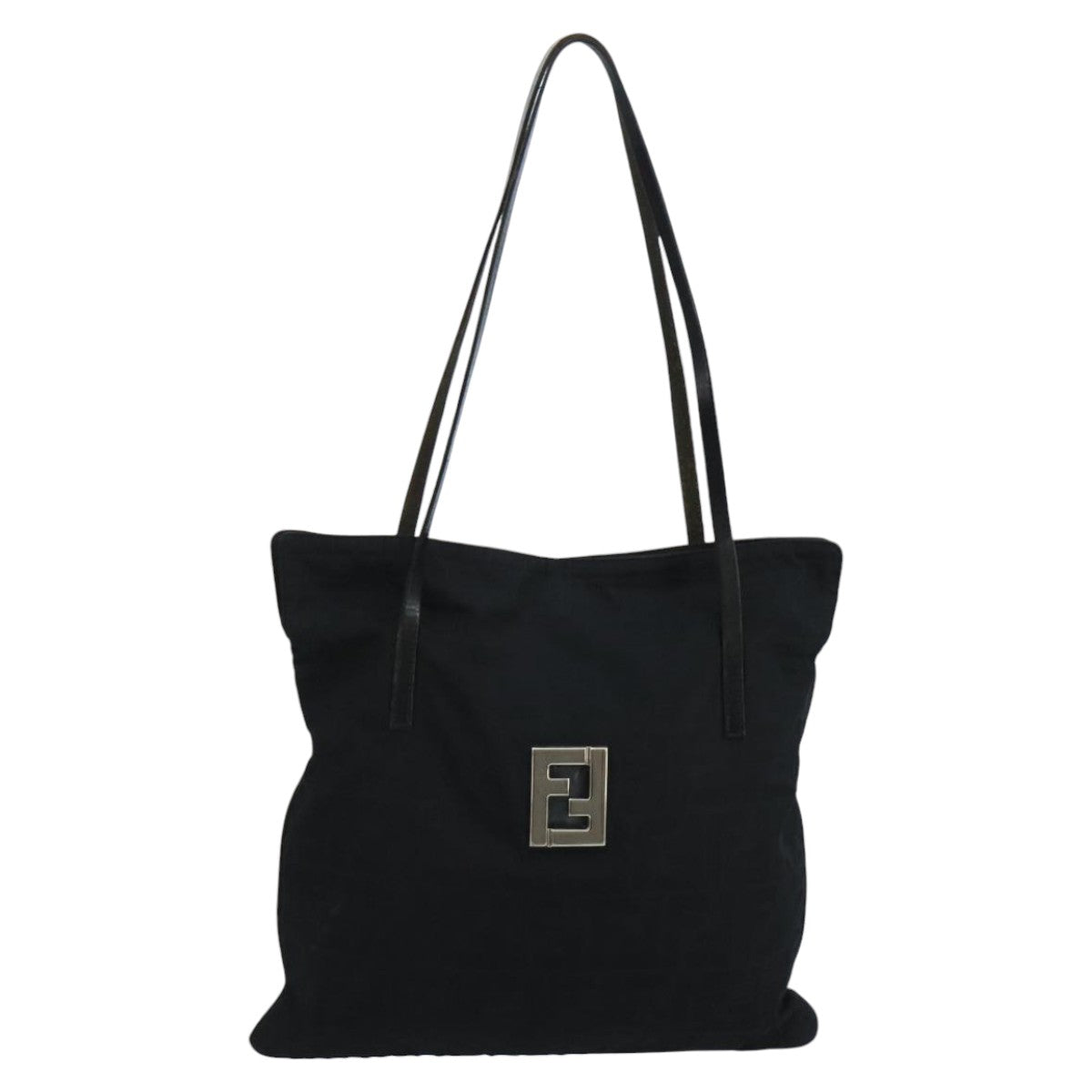 FENDI Zucca Canvas Tote Bag Nylon Leather Black Silver bs20292