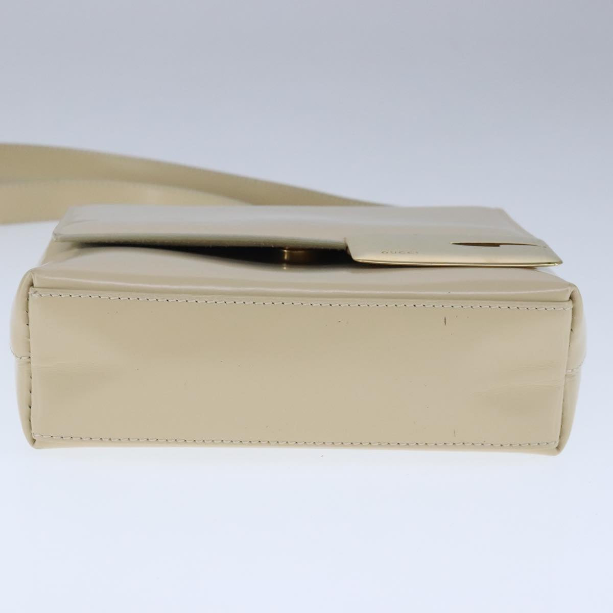 GUCCI Shoulder Bag Enamel Beige Gold 007 3444 0282 bs20332