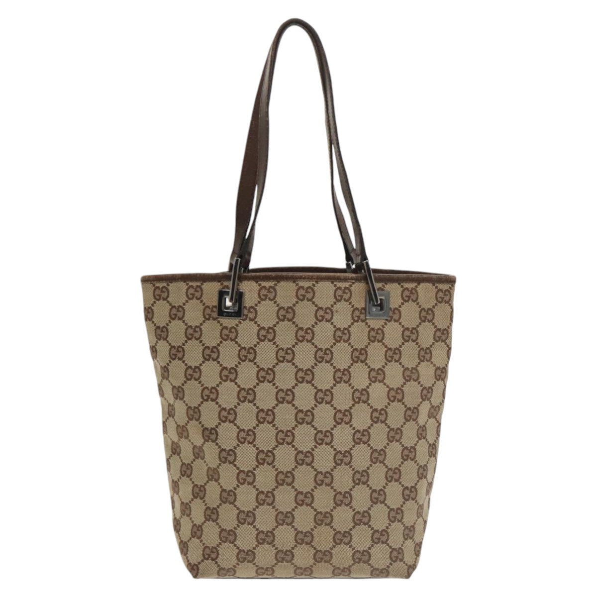 GUCCI GG Canvas Tote Bag Beige Silver 31244 bs20338