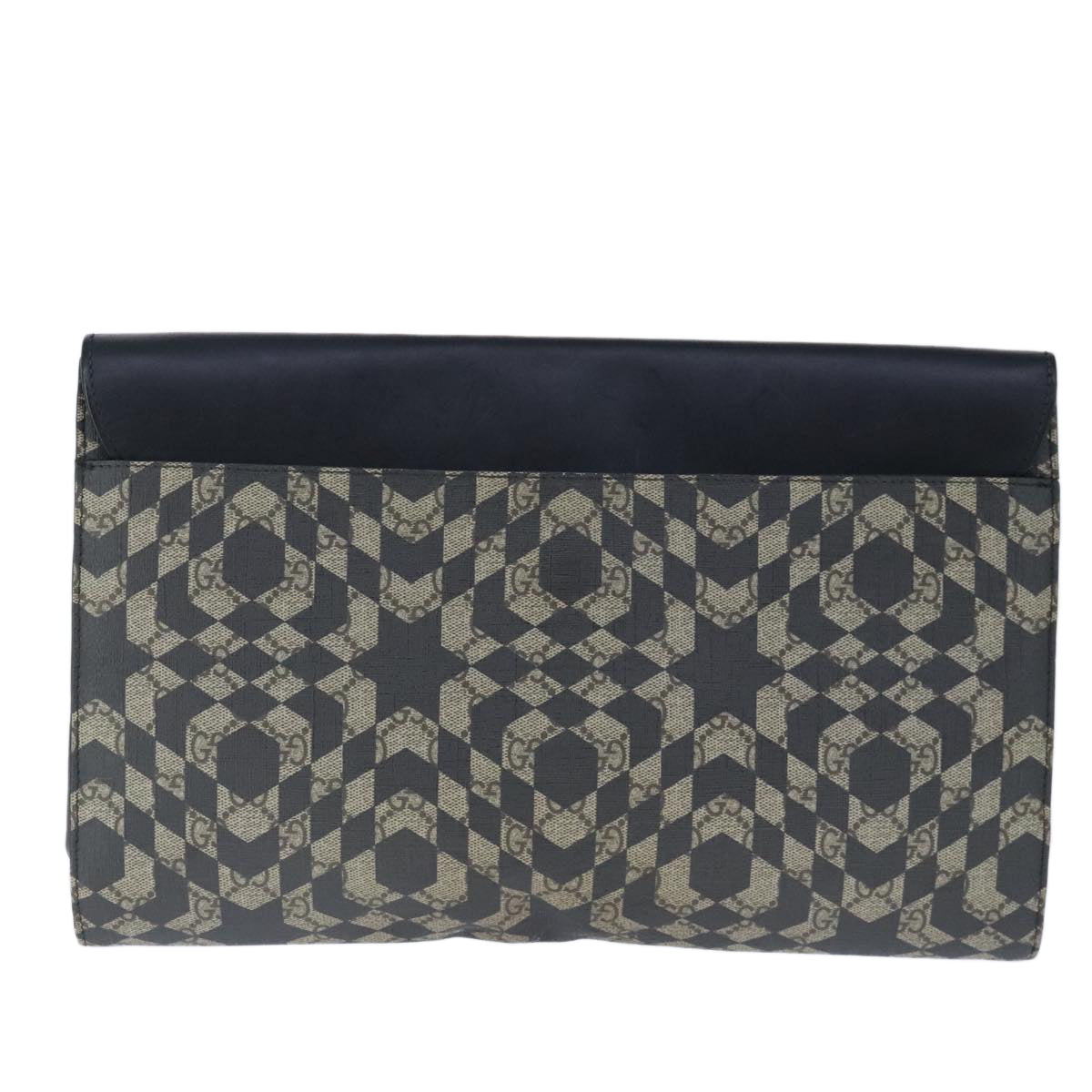 GUCCI GG Supreme Caleido Clutch Bag PVC Beige Silver 406725 bs20347