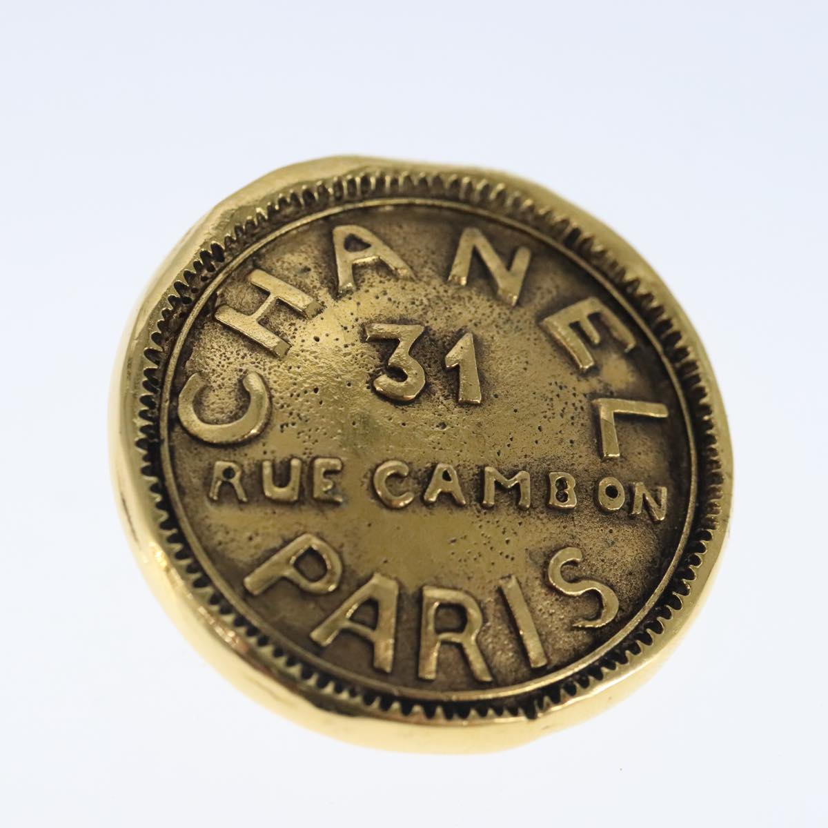CHANEL Earring metal Gold CC bs20397