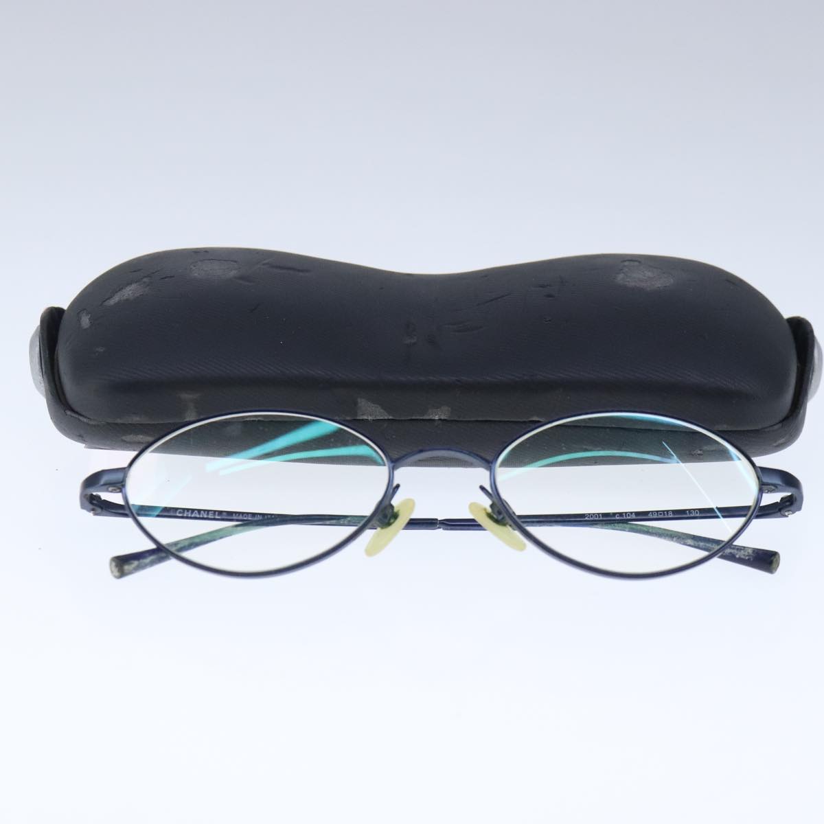 CHANEL Glasses plastic Blue CC bs20521