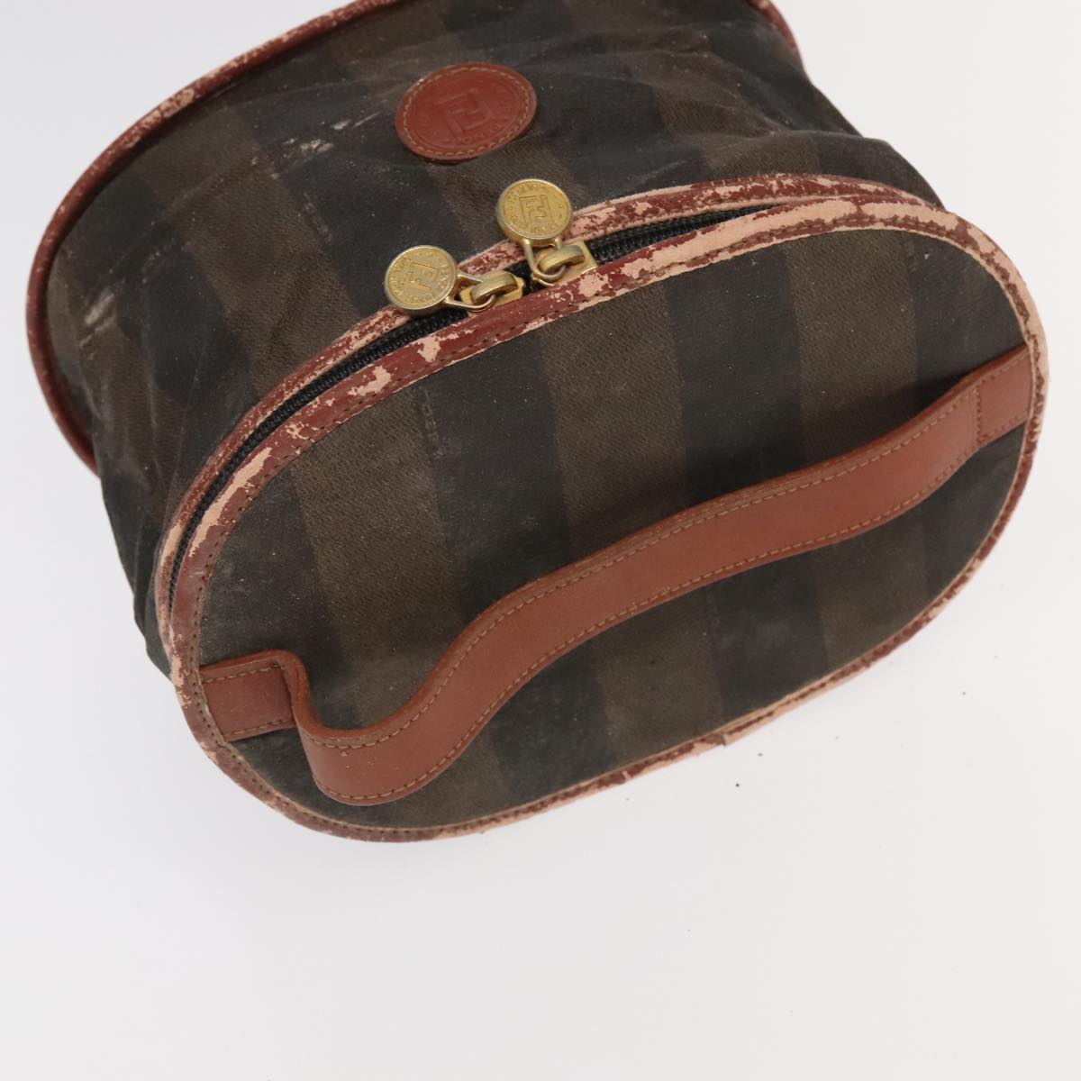 FENDI Pecan Canvas Vanity Pouch 2Set Black Brown bs20764