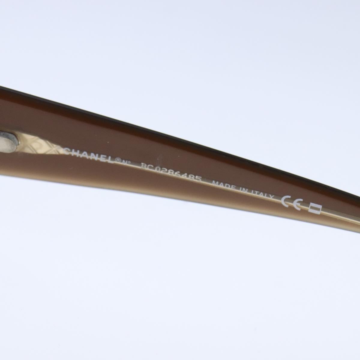 CHANEL Sunglasses Plastic Dark Brown CC bs21017