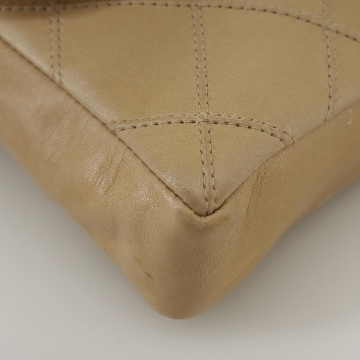 CHANEL Bicolore Waist bag Lamb Skin Beige Gold CC bs21018
