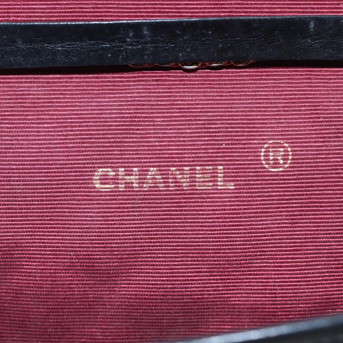 CHANEL Chain Matelasse Shoulder Bag Lamb Skin Gold Black CC bs21129