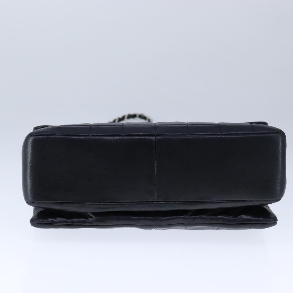 CHANEL Choco Bar Chain Shoulder Bag Lamb Skin Black CC bs21132