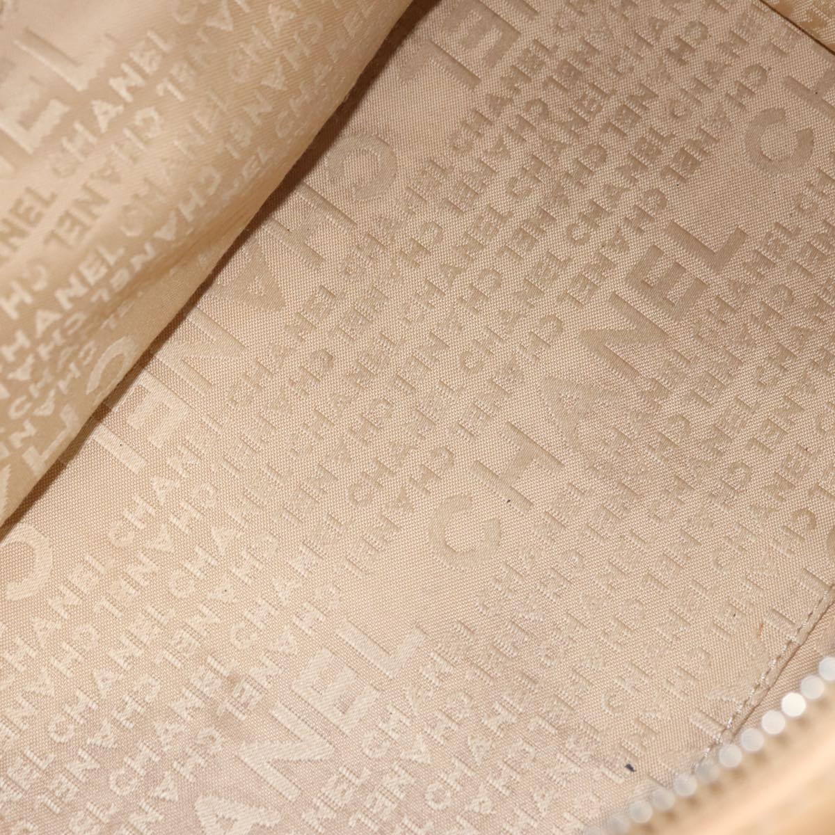 CHANEL Hand Bag Leather Beige Silver CC bs21197