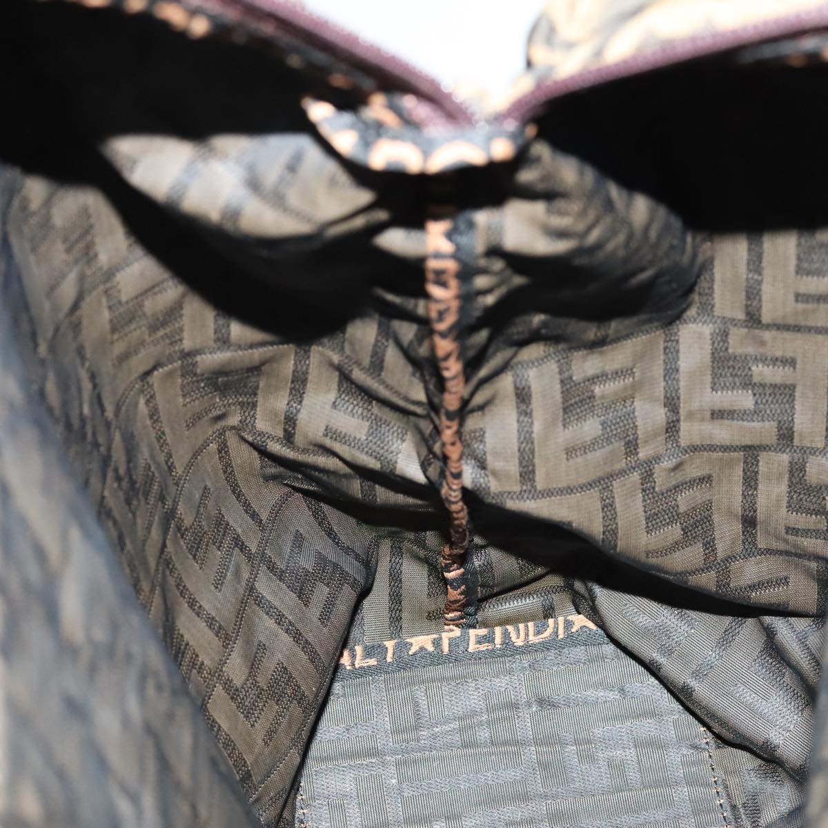 FENDI Zucca Canvas Tote Bag Brown Black bs21515