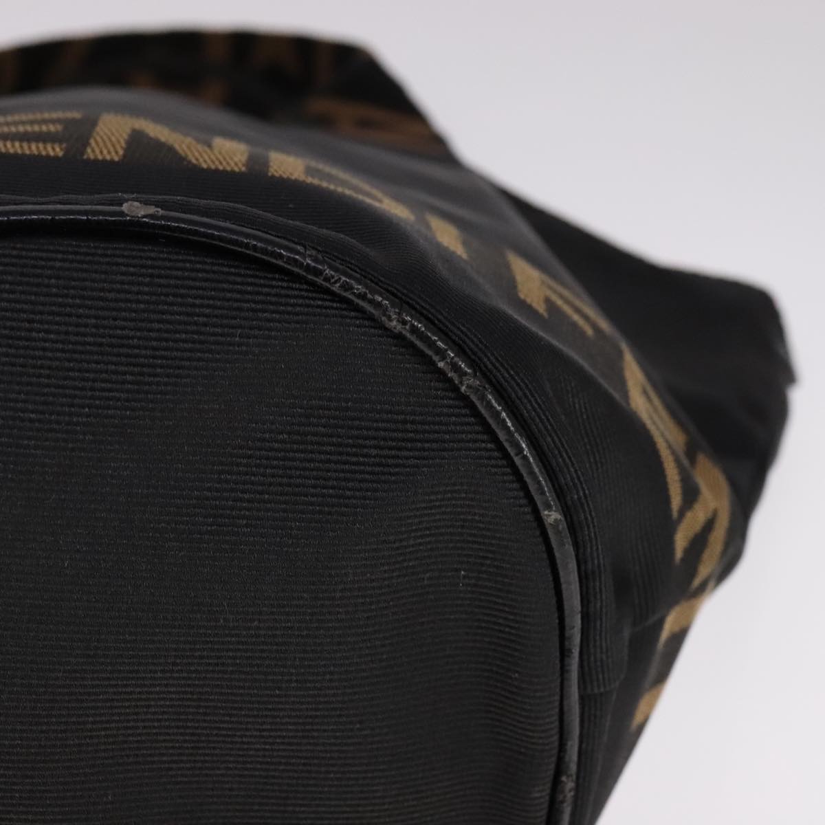 FENDI Hand Bag Canvas Black bs21580