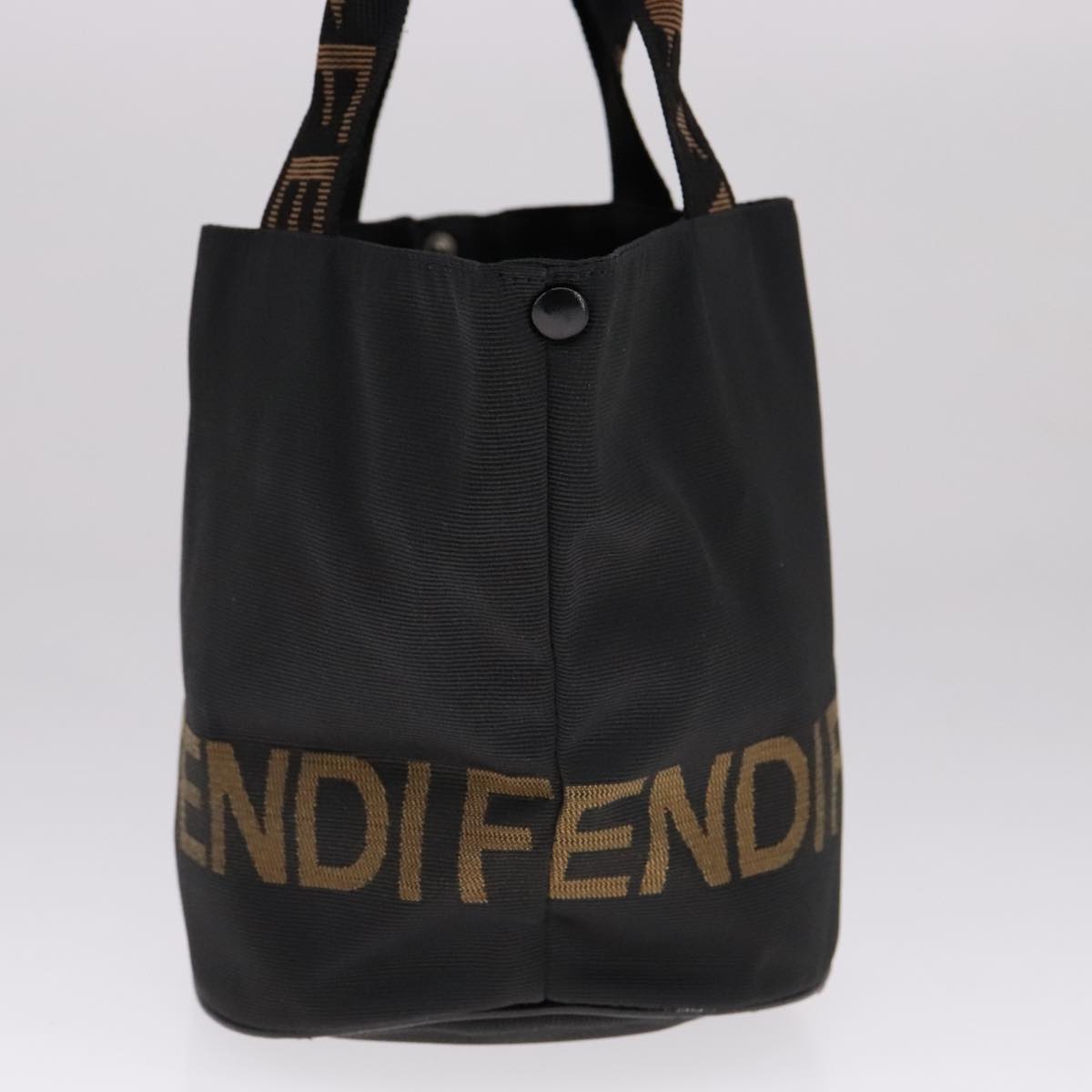 FENDI Hand Bag Canvas Black bs21580