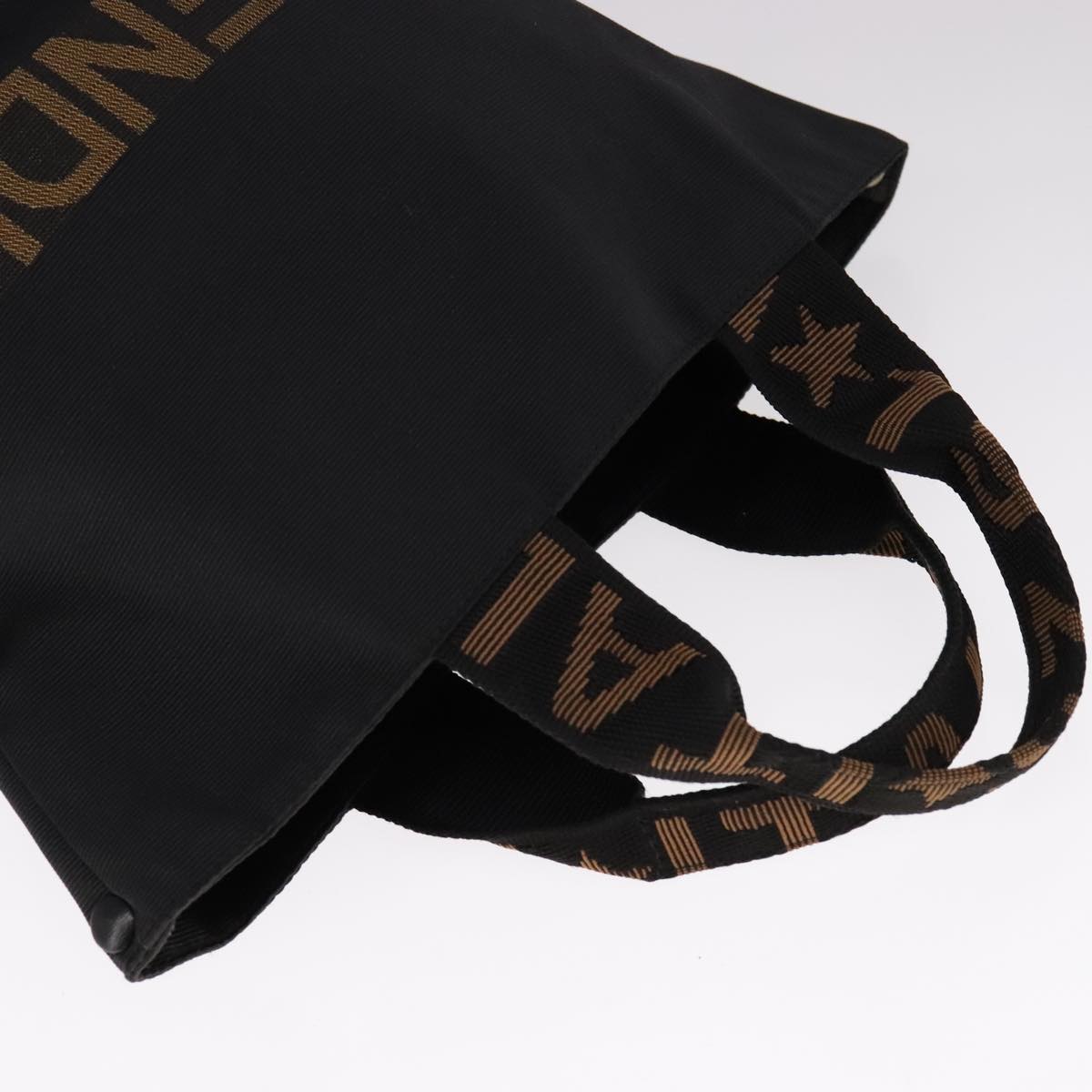 FENDI Hand Bag Canvas Black bs21580