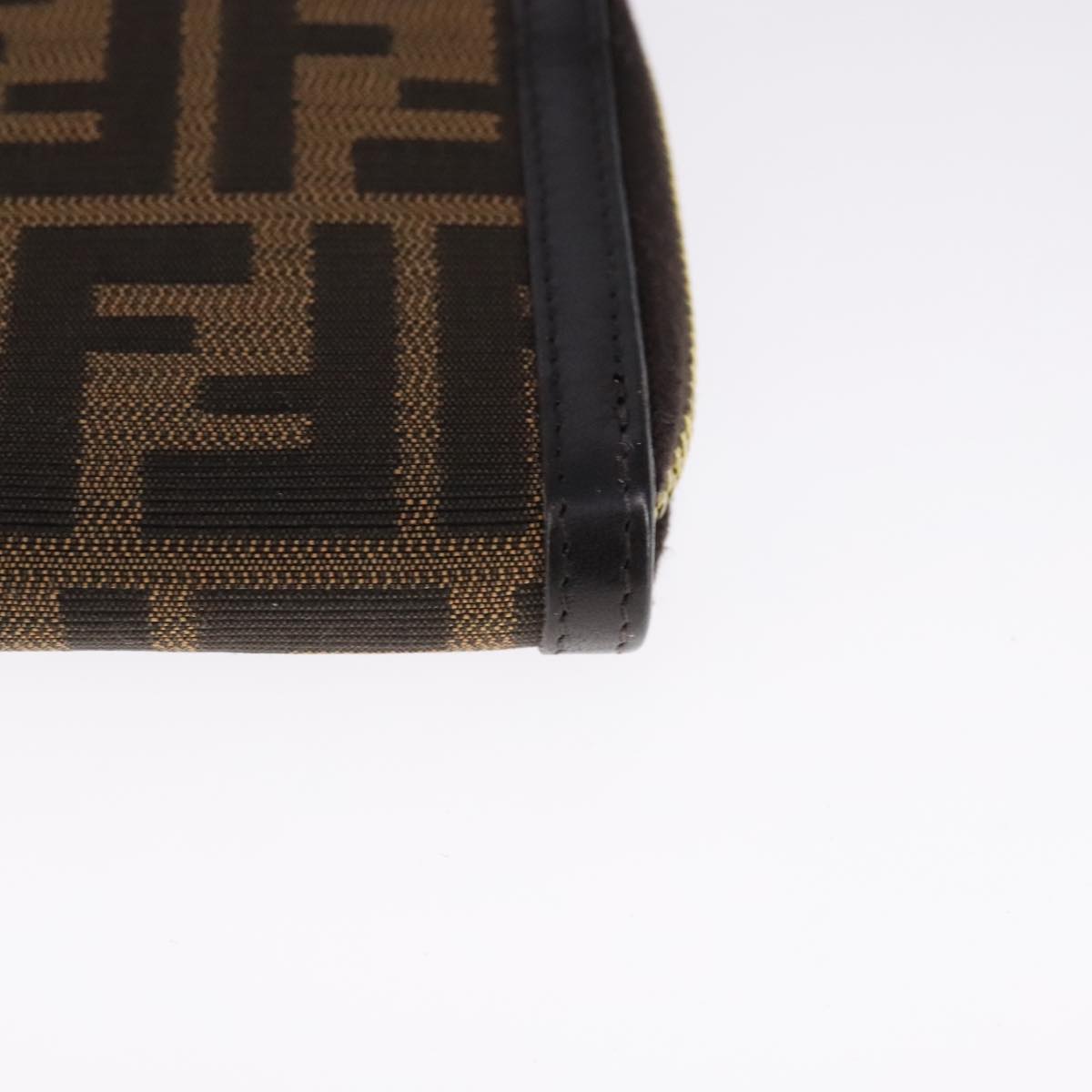 FENDI Zucca Canvas Long Wallet Black Brown bs21595
