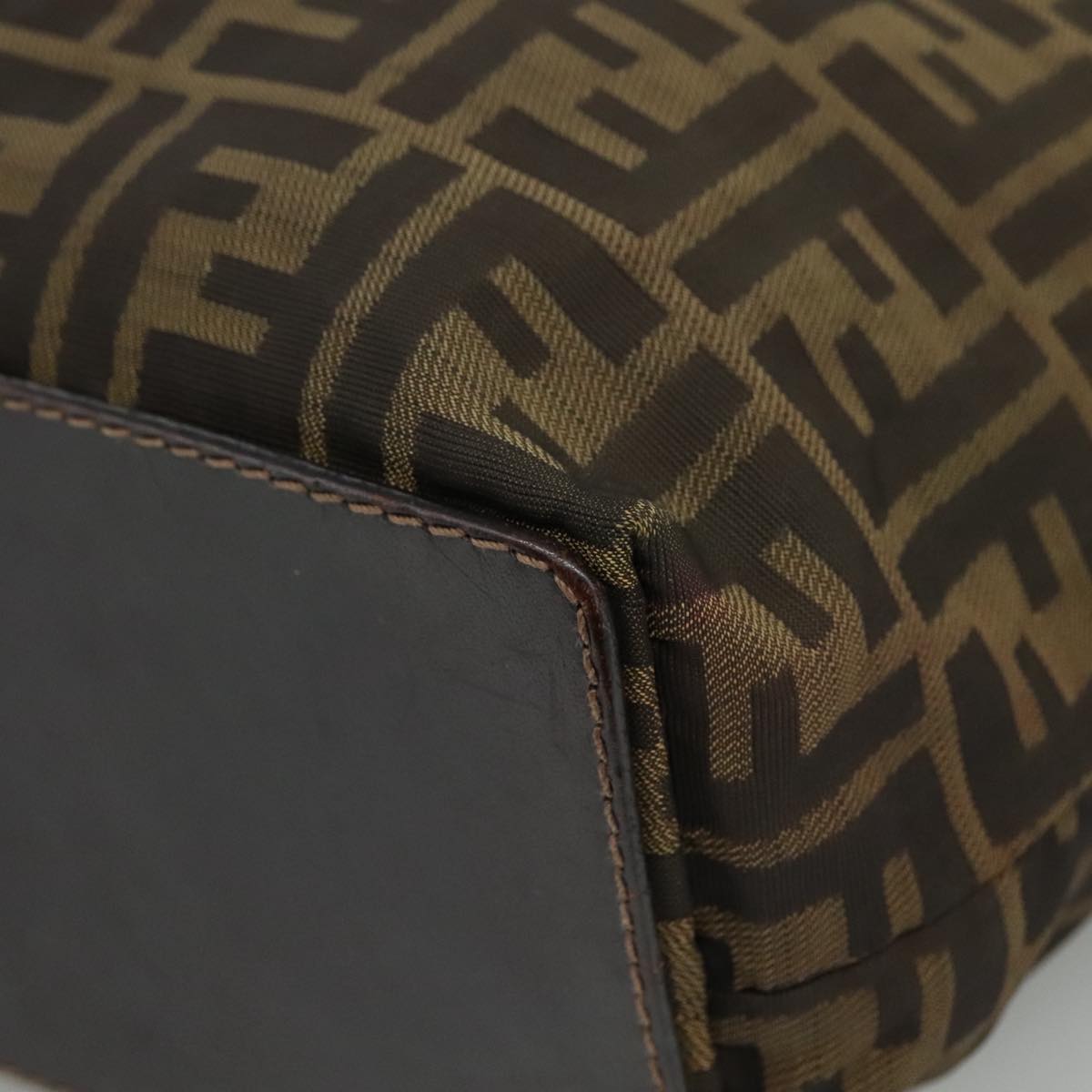 FENDI Zucca Canvas Tote Bag Brown Black bs21600